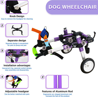 Adjustable Dog Wheelchair for Back Legs，Pet/Doggie Doggy Wheelchairs with Disabled Hind Legs Walking (XS-A)